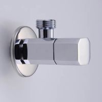 LIUYUE Bathroom Water Valve Chrome Brass Angle Valve Converter Standard G1/2 Toilet Angle Valve Shower Head Connector Hardware