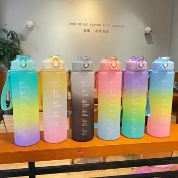 Sports Water Bottle Coffee Cup for Girls Large Capacity 1.5L/2.3 Liters Cup  with Bounce Cover Scale Reminder Frosted Cup for Man