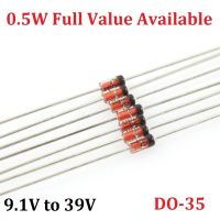 100PCS 1/2W Zener Diode BZX55C 0.5W 9V1 10V 11V 12V 13V 15V 16V 18V 20V 22V 24V 27V 30V 33V 36V 39V 9.1V