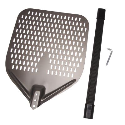 Perforated Pizza Peel, 12 Inch Rectangular Pizza Peel Turning Pizza Peel Pizza Shovel for Baking Homemade Pizzas