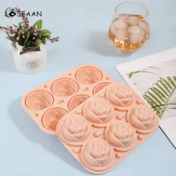 Rose Ice Mold, Silicone Ice Cube Tray Rose Ice Molds for Cocktails Mimosas  Whiskey Ice Cube Trays for Freezer