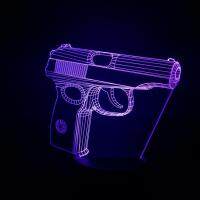 【SALE】 rettceltuter1983 ไฟกลางคืน LED Sniper 3D ลวงตาเซ็นเซอร์ระบบสัมผัส USB RGB ไฟตกแต่งเด็กของขวัญเด็กอาวุธโคมไฟตั้งโต๊ะตาราง