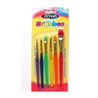 6pcs Body Paint Brushes Short Handle Set Kid Painting Gift Art Supplies Makeup Tools Nylon Hair For Artist Painter Flat Penselen . ซื้อทันที เพิ่มลงในรถเข็น