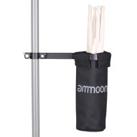 Ammoon Drum Stick ผู้ถือถุงใส่ไม้ตีกลอง600D พร้อมที่หนีบอลูมิเนียมอัลลอยสำหรับขาตั้งกลอง