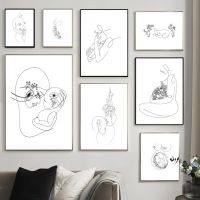 การตั้งครรภ์แม่เด็กทารก Mama Line Nursery Wall Art ภาพวาดผ้าใบ Nordic โปสเตอร์และพิมพ์ภาพผนังตกแต่งห้องนั่งเล่นใหม่1007