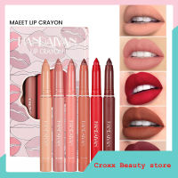 6ชิ้น/กล่องเคลือบลิปสติกชุดกันน้ำไม่ซีดจางไม่ติดถ้วยเนียน Lipliner ปากกาลิปแต่งหน้าเครื่องสำอาง1กรัม