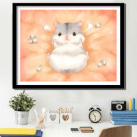 Diamond Painting New Full Diamond Cartoon Cute Hamster Diamond Embroidery Cross Stitch Bedroom Study Point Stick Diamond Small Children