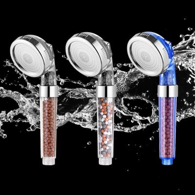 Three Modes Bathtub Shower Adjustable Jet Shower Nozzle High Pressure Water-saving Bathroom Negative Ion Filter Shower  Nozzle  by Hs2023