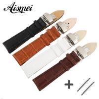 New Arrive watchband Design Durable 121618202224mm Genuine Leather Deployant Bracelet Strap Watch Band Black coffee white