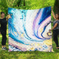 3D Quilt Creative Marble Print Fashionable Soft Breathable Bedroom Decoration