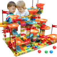 77-308PCS Marble Race Run Big Block Compatible City Building Blocks ช่องทางสไลด์บล็อก DIY อิฐขนาดใหญ่ของเล่นสำหรับของขวัญเด็ก