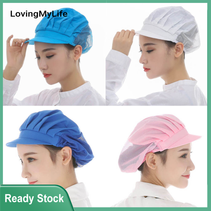 lovingmylife-ทำงานหมวกหมวกพ่อครัวผ้าฝ้ายห้องครัวพ่อครัวปรุงอาหารหมวกอาหารบริการ-nets-cf9033-white3pcs-หนึ่งขนาด-เสื้อผ้า