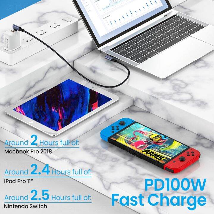 a-lovable-pd100w-type-c-datatype-c-to-usb-celbow-qc4-0-5สายชาร์จสำหรับ-xiaomi-a-lovable-realme