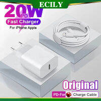 ECILY PD 20W ชาร์จอย่างรวดเร็ว USB ชนิด C สำหรับ I-Phone 14 13 12 11 Pro Max Mini Plus XR X XS SE3สายเคเบิลข้อมูลสายชาร์จ EU