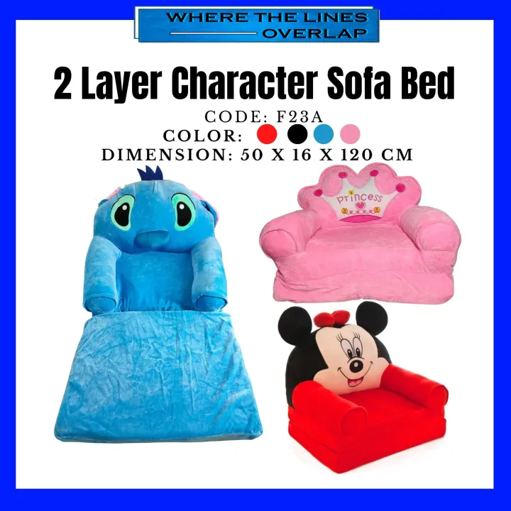 SOFA BED FOR KIDS / Foldable Baby Kids Cartoon Characters Seat Sofa Bed