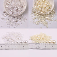 IvoryWhite Half Round Imitation Pearl Beads 2-14 Acrylic Flatback Loose Beads For Nail Art Jewelry Making Diy Crafts Decoration