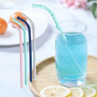 Reusable Silicone Straw Straight Suction Curved Straw Coffee Beer Juice Drinking Silicone Straw Party Kitchen Bar Accessory Specialty Glassware