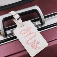 【DT】 hot  Hot Stamping Embroidery Mr&amp;Mrs Luggage Tags Women Men Portable Label Suitcase Id Address Holder Letter Baggage Boarding Gift