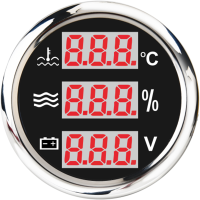 (100 ดีมาก) ใหม่52มิลลิเมตร3 In 1สำหรับอุณหภูมิน้ำเมตรแรงดันน้ำมันวัดความดันสำหรับรถเรือทะเลเรือยอชท์มาตรวัดดิจิตอลอุปกรณ์รถยนต์