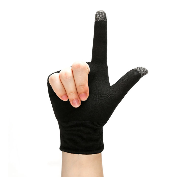 abaaba-2ชิ้นถุงมือป้องกันเหงื่อมีความละเอียดอ่อนนิ้วหัวแม่มือจอยควบคุมเกม-penutup-tangan-เกมโทรศัพท์มือถือสำหรับเกม-pubg-ปลอกนิ้วถุงมือแบบเปิดครึ่งนิ้วจอยควบคุมเกมสำหรับจอยควบคุมเกม-ขายดี