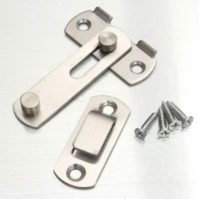 2 pcs New Stainless Steel Home Safety Gate Door Bolt Latch Slide Lock Hardware+Screw Door Hardware Locks Metal film resistance