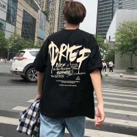 Korea Mens T-shirt Oversized letters Printed T-shirt Short Crew neck sleeve T-shirt Couple shirt