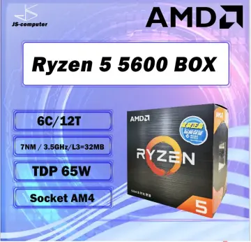 AMD R5 5600 New Ryzen 5 5600 3.5 GHz 6-Core 12-Thread CPU Processor 7NM  L3=32M 100-000000927 Socket AM4 and without cooler