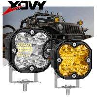 2pc Led Lights For Motorcycles 66w Fog Light 3 Inch White Amber Bright 4x4 Led Lamp Bar Tractor Truck Offroad