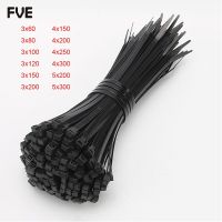 100pcs Self-locking plastic nylon cable tie black 5*300 fastening ring 3x100 industrial cable tie set 4x200 Cable Management