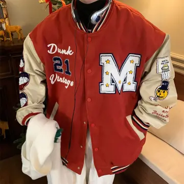 Baseball Uniform Jacket Men Letter Embroidered Streetwear Varsity Jackets Vintage Harajuku Casual