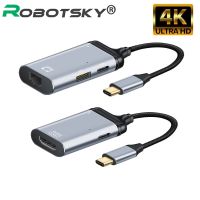 USB C เป็น K 60Hz Type C HDMI-Compatible สายเคเบิลประเภท C เป็น Mini DP อะแดปเตอร์ RJ45 VAG PD สายชาร์จสำหรับอย่างรวดเร็ว Macbook Pro