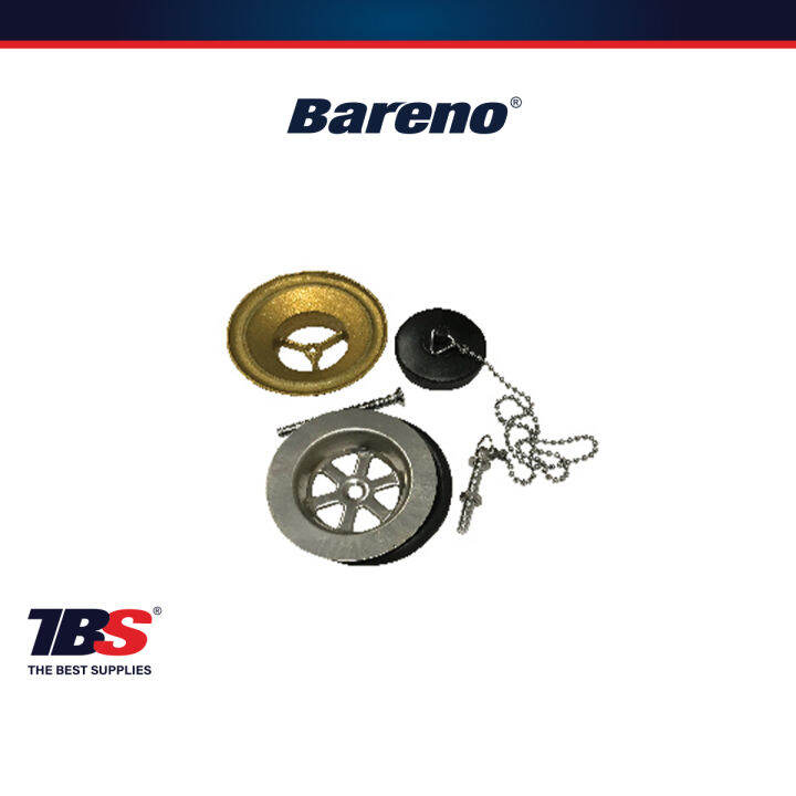 Bareno Brass Kitchen Sink/Basin 32mm/40mm Waste Plug & Chain With
