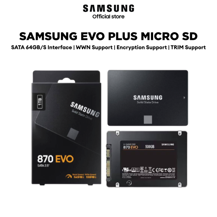 Samsung 870 EVO 1TB SSD 3-bit MLC V-NAND SATA III 6Gb/s 2.5