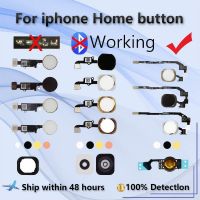 ปุ่มโฮมสําหรับ iPhone 6 6s 7 8 Plus 5s SE 5C 5G กลับปุ่มโฮมพร้อม Flex Cable สติกเกอร์ยางประกอบปุ่มโฮม