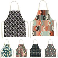 Geometry Style Apron For Men Covers For Wedding Hotel Aprons Men Lattice Pattern Sleeveless Cotton Aprons Home Custom Apron Bib