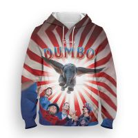 Dumbo-Sudadera con capucha de gran tamaño para hombre y mujer, suéter con estampado 3D de dibujos animados de Disney, ropa de calle informal, jerséis para niño y niña