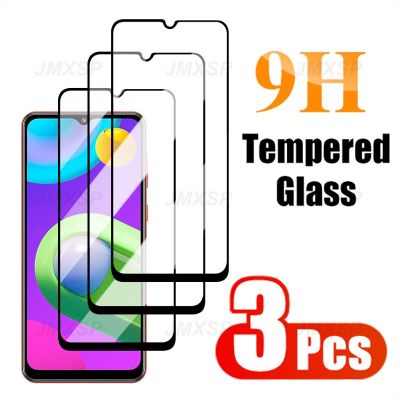 แก้วป้องกัน3ชิ้นสำหรับ Samsung Galaxy M02 M22 M12,M32 M42 M52 A02นิรภัยเทมเปอร์ A12 A22 A32 A42 A72 A52