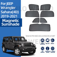 สำหรับ JEEP Wrangler Sahara 4D 2019-2021 Darkening ตาข่ายแม่เหล็ก Sunshade Car Shield สุทธิกระจกผ้าม่าน Sun Visor Shade