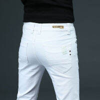 2020 Classic Smart Casual Retro Mens Jeans Brand Summer Autumn for Men Solid Color Full Length White Color Sale Pencil Pants,109