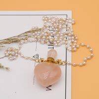 Perfume Bottle Multi-Kind Stone Diffusers Pink 31 Chain Pendant Necklace Jewelry