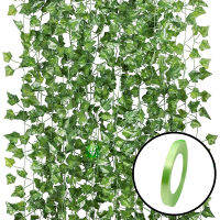 12PCS 84Ft พืชประดิษฐ์ปลอม Ivy Leave Greenery Vines สำหรับงานแต่งงานห้องครัว Garden Wall ตกแต่งแขวนตกแต่ง-ogfhdsd