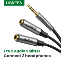 【 Cw】ugreen หูฟัง Splitter 3.5มม. 2 Way Aux ชายกับหญิงหูฟังอะแดปเตอร์เสียงสเตอริโอคู่ YS Plitter สายเคเบิ้ลสำหรับทีวีศัพท์ PS4