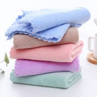 【cw】 Wholesale high density coral plain square towel children wash face wholesale tower kitchen rags