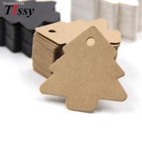 ✥△ 50PCS Tree Shape Paper Tags Kraft Paper Card Labels Paper Cards Tags DIY Christmas/Wedding Party Favors Blank Hang Tag Gifts