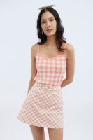 ESP เสื้อกล้ามลายตาราง ผู้หญิง สีส้มอ่อน | Gingham Tank Top | 5743