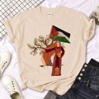 เสื้อยืด Palestine เสื้อยืดฤดูร้อนสำหรับผู้หญิงเสื้อจากญี่ปุ่นอะนิเมะยุค2000