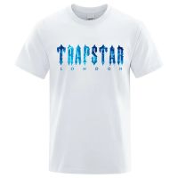 Trapstar London Undersea Blue Printed Tshirt Men Breathable Street Cotton T