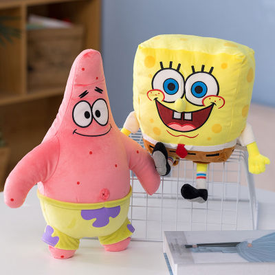 Kawaii อะนิเมะอุปกรณ์ต่อพ่วง SpongeBob ตุ๊กตาตุ๊กตาประดับห้อง Patrick Star ตุ๊กตาของเล่นกระเป๋าเป้สะพายหลังจี้คริสต์มาสของขวัญเด็ก