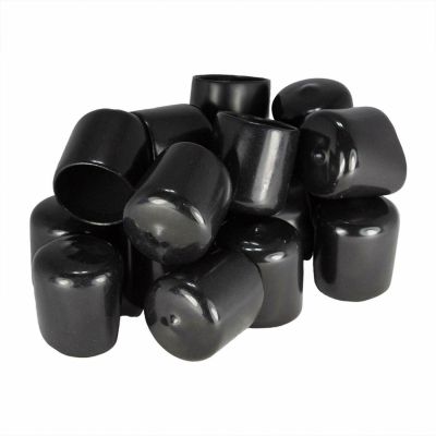 100PCS Black Vinyl Rubber Round End Cap PVC Plastic Cable Wire Waterproof Cover Steel Pole Tube Pipe Thread Protection Caps