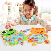 Wooden Magnetic Ocean Fishing Toy Game &amp; Jigsaw Puzzle Board Juguetes Fish Magnet Toy Educational Outdoor Fun For Child Gift